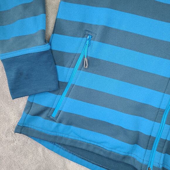 Mammut Blue & Navy Striped  Turtleneck Jacket L, Fleece-Lined, Women's - Picture 12 of 16